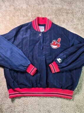 Vintage 90's Cleveland Indians Diamond Collection Starter Jacket Size XL Wahoo